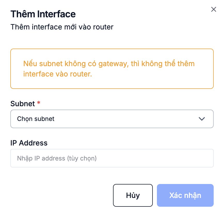 Add Interface form