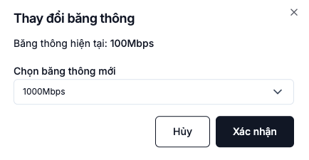 Dialog to pick the new bandwidth