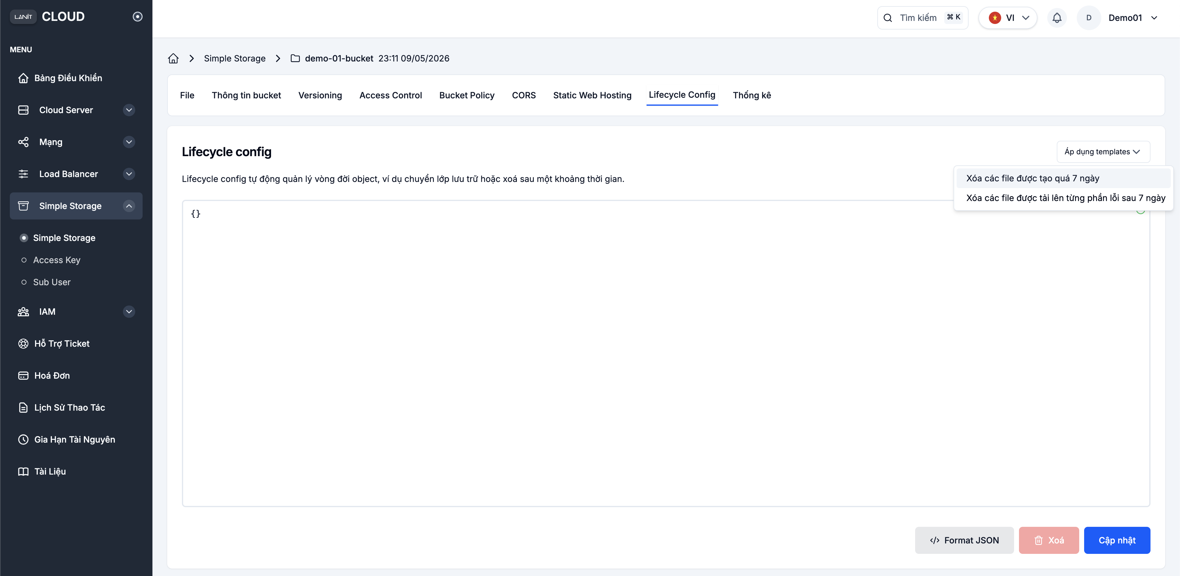 Lifecycle Config Templates