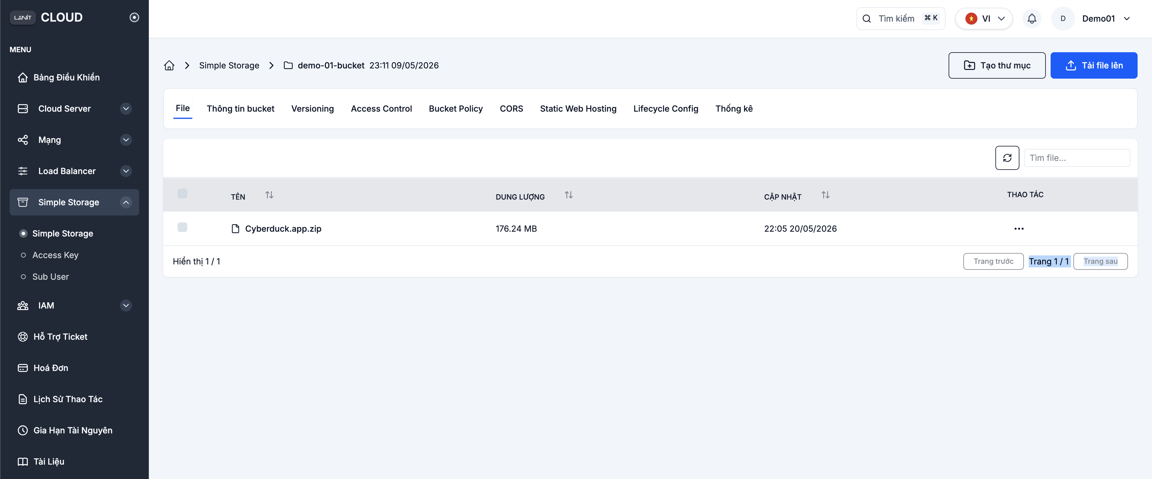 Object List in Bucket